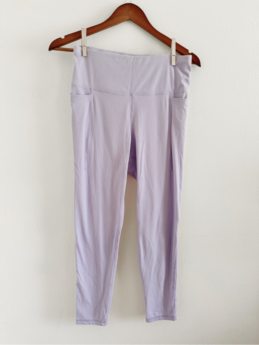 Layer8 Ribbed Lavender Active Leggings medium
